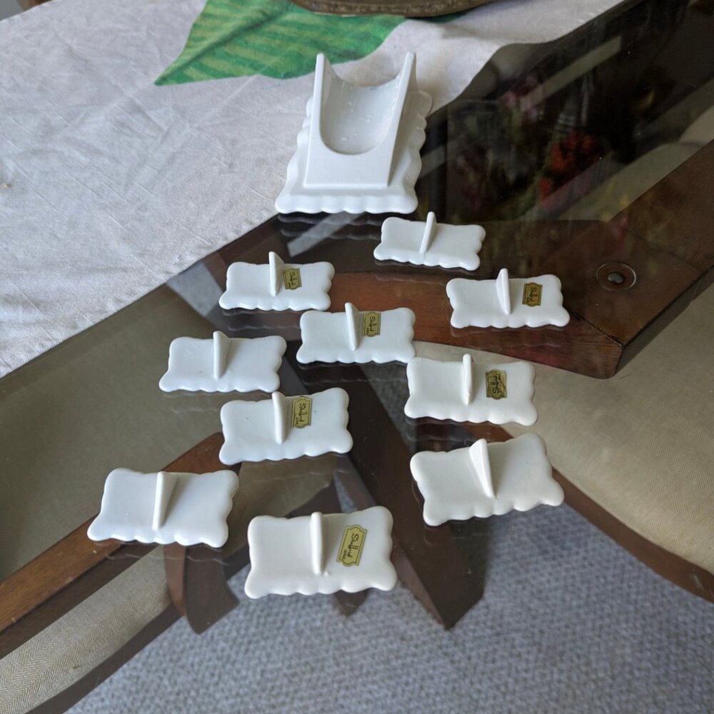 Vintage Porcelain Place Cards & Menu Set โ Floral Roses 13pcs (1970s Japan Style - Picture 8 of 14